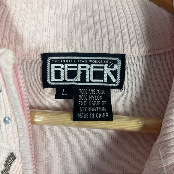Vintage The collective works of Berek 2 pink sequin snowflake sweater size large - Picture 5 of 6